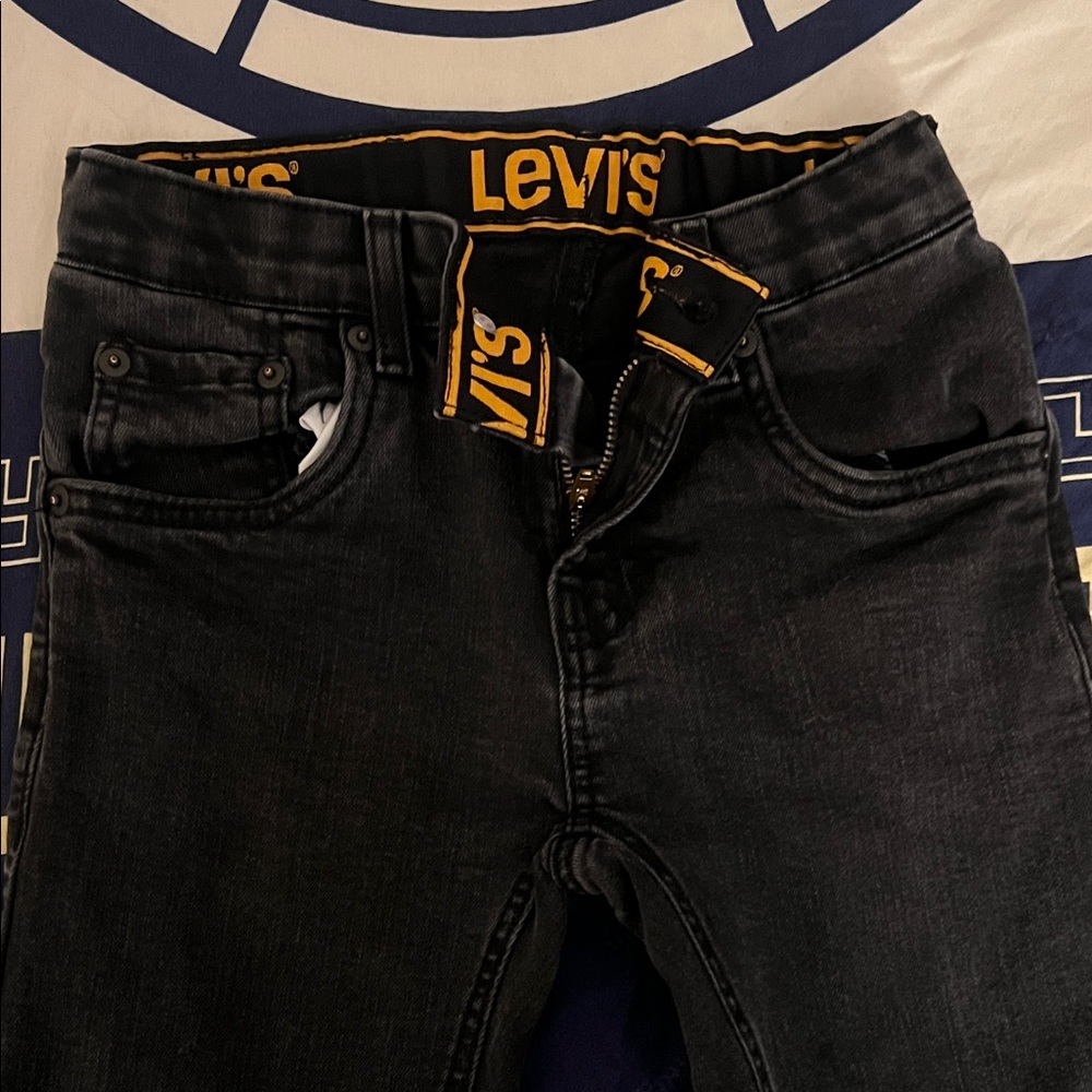 Levi's Men's Black Skinny Jeans with Branded Waistband Accent